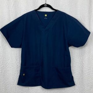 Wink Women’s Navy Blue Scrub Top sz Large